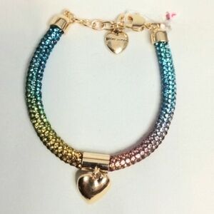 Betsey Johnson Multicolor Bracelet with Gold Heart Charm